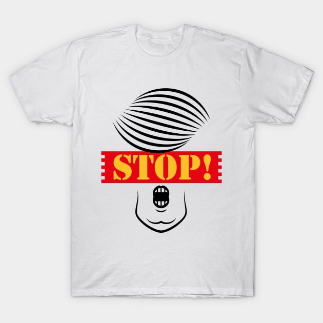 Stop Trump! (Caricature Of Donald Trump) T-Shirt by MrFaulbaum